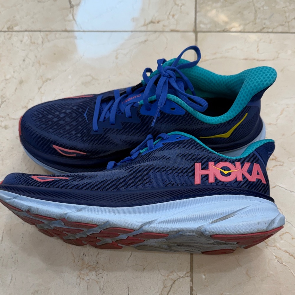 Hoka Navy and Aqua Running Shoes - Picture 4 of 6